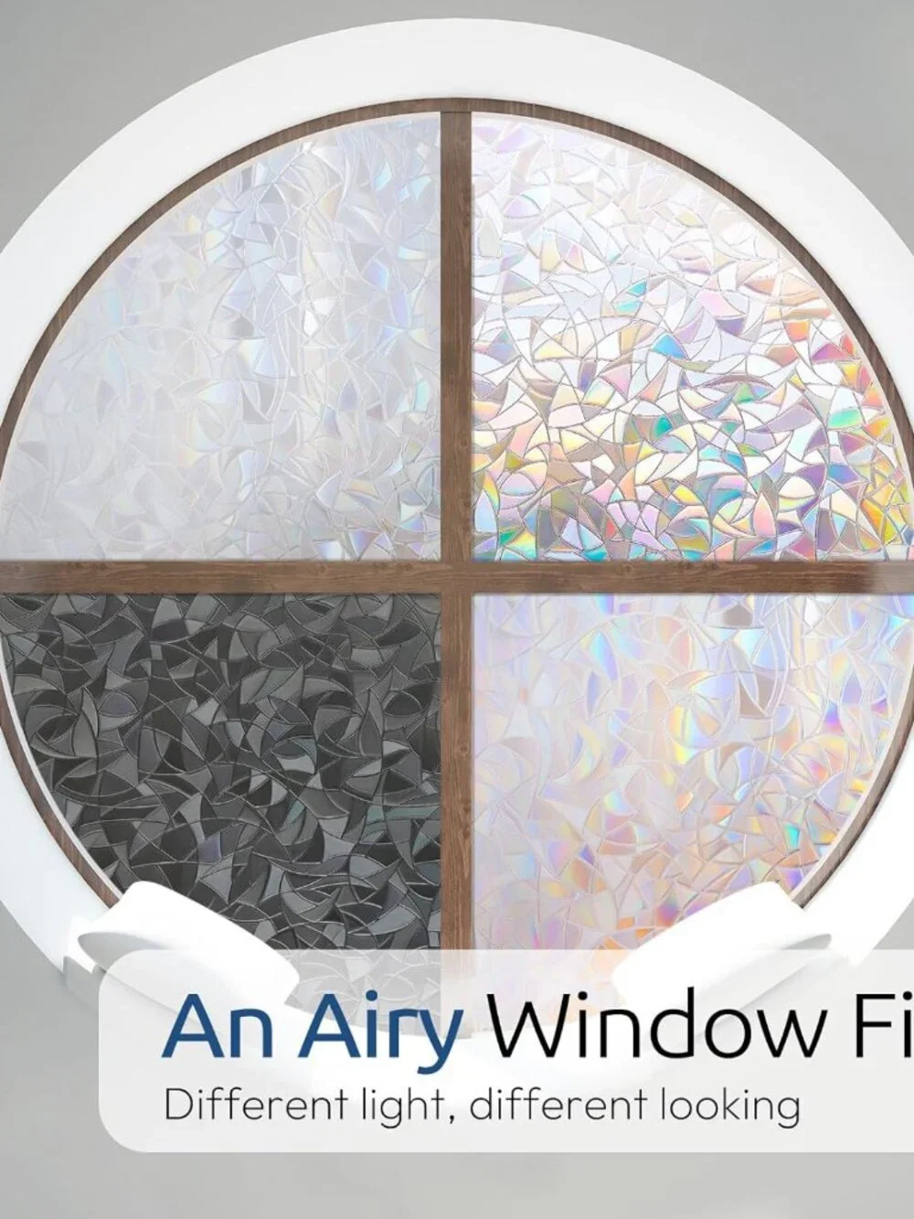 UV Blocking Stained Glass Window Film, 17.5 x 78.7 in - Easy Static Cling Design